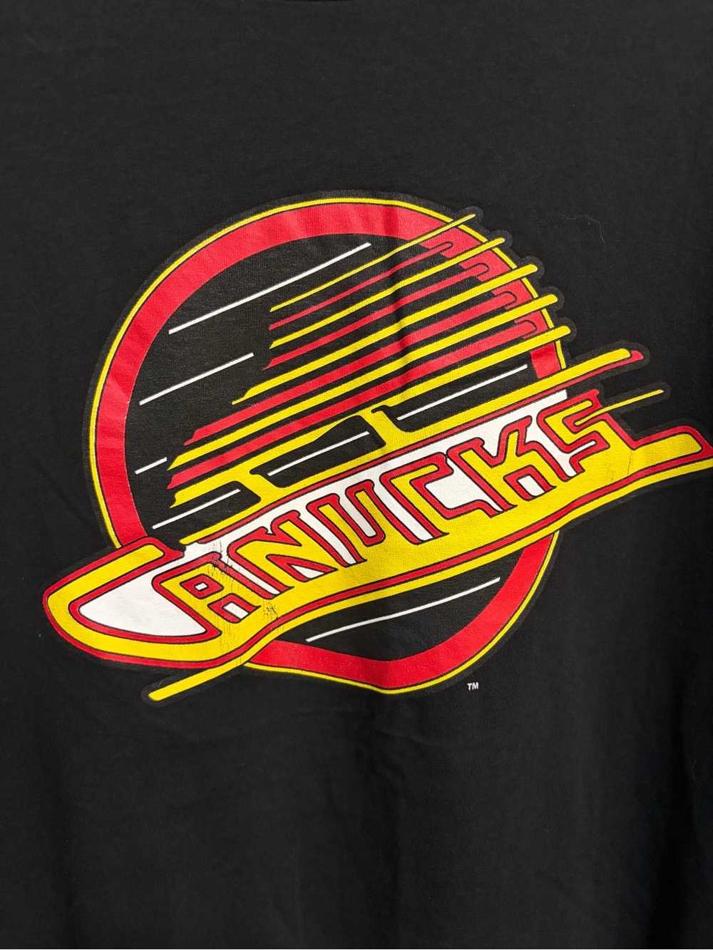 Vancouver Canucks Flying Skate Logo T-Shirt XXL Reebok NHL Black